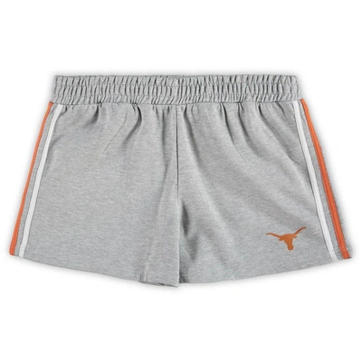 Shop Profile Heathered Gray Texas Longhorns Plus Size 2-stripes Shorts In Heather Gray