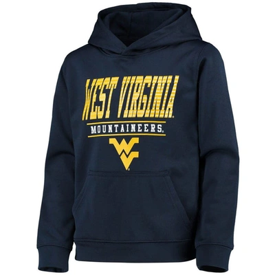 Shop Outerstuff Youth Navy West Virginia Mountaineers Fast Pullover Hoodie