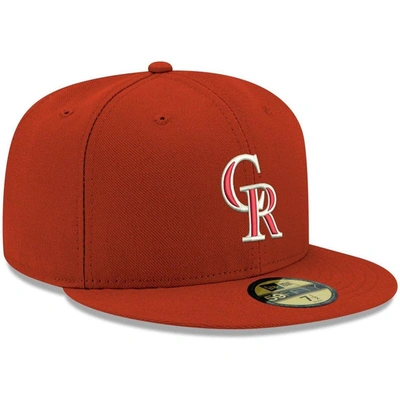 Shop New Era Red Colorado Rockies White Logo 59fifty Fitted Hat