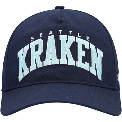 Shop 47 ' Deep Sea Blue Seattle Kraken Block Arch Hitch Snapback Hat In Navy