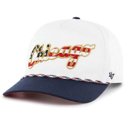 Shop 47 ' White Chicago White Sox Flag Script Hitch Snapback Hat