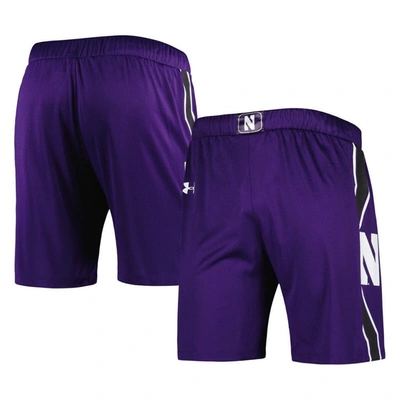 Shop Under Armour Purple Northwestern Wildcats Logo Replica Basketball Shorts