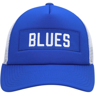 Shop Adidas Originals Adidas Blue/white St. Louis Blues Team Plate Trucker Snapback Hat