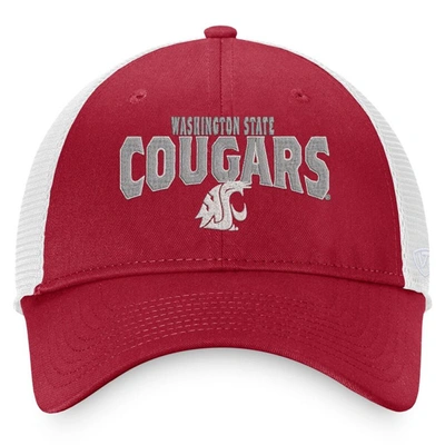Shop Top Of The World Crimson/white Washington State Cougars Breakout Trucker Snapback Hat