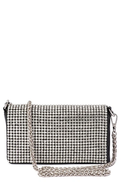 Shop Olga Berg Laura Crystal Convertible Shoulder Bag In Black