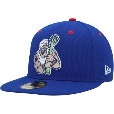 Shop New Era Blue Stockton Ports Marvel X Minor League 59fifty Fitted Hat