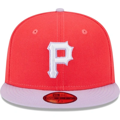 Shop New Era Red/lavender Pittsburgh Pirates Spring Color Two-tone 59fifty Fitted Hat