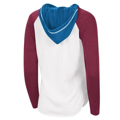 Shop Starter G-iii Sports By Carl Banks White/burgundy Colorado Avalanche Mvp Raglan Lightweight Hooded T-shirt