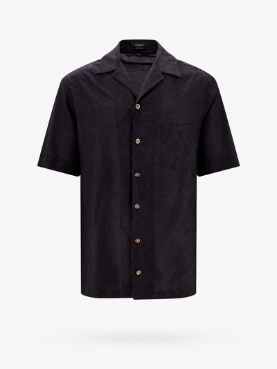 Shop Versace Man Shirt Man Black Shirts