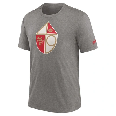Shop Nike Heather Charcoal San Francisco 49ers Rewind Logo Tri-blend T-shirt