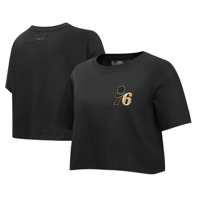 Shop Pro Standard Black Philadelphia 76ers Holiday Glam Boxy T-shirt