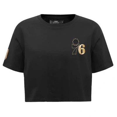Shop Pro Standard Black Philadelphia 76ers Holiday Glam Boxy T-shirt