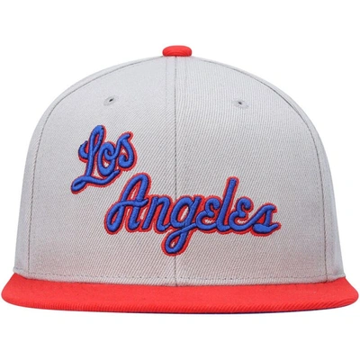 Shop Mitchell & Ness Gray Los Angeles Lakers Hardwood Classics 35th Anniversary Snapback Hat