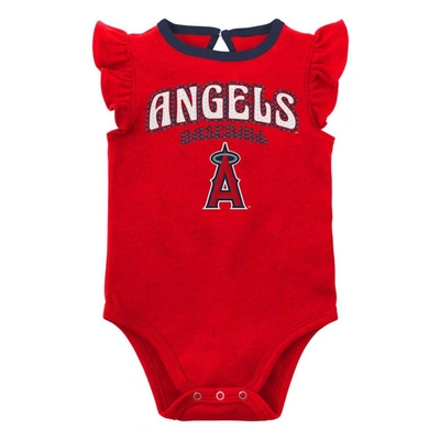Shop Outerstuff Infant Red/heather Gray Los Angeles Angels Little Fan Two-pack Bodysuit Set