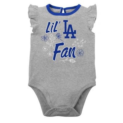 Shop Outerstuff Infant Royal/heather Gray Los Angeles Dodgers Little Fan Two-pack Bodysuit Set