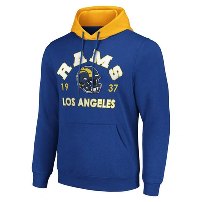 Shop G-iii Sports By Carl Banks Royal Los Angeles Rams Colorblock Pullover Hoodie