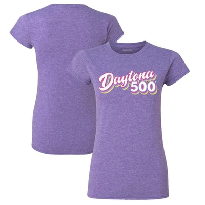 Shop Checkered Flag Heathered Purple Daytona 500 Retro T-shirt In Heather Purple
