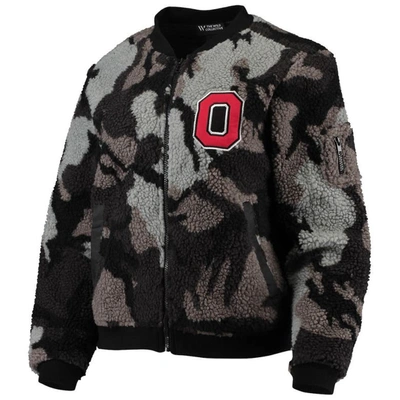 Shop The Wild Collective Black Ohio State Buckeyes Sherpa Bomber Full-zip Jacket