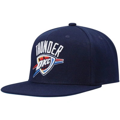 Shop Mitchell & Ness Navy Oklahoma City Thunder Core Side Snapback Hat