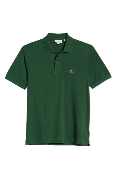 Shop Lacoste Regular Fit Long Sleeve Piqué Polo In 132 Green