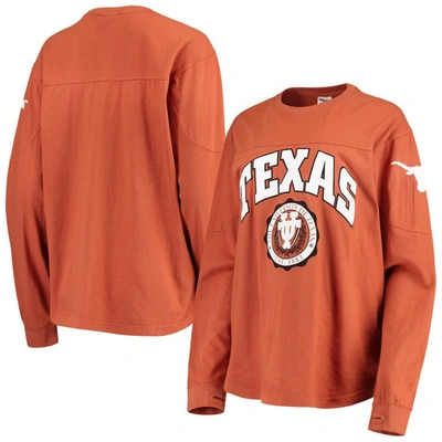 Shop Pressbox Texas Orange Texas Longhorns Edith Long Sleeve T-shirt In Burnt Orange