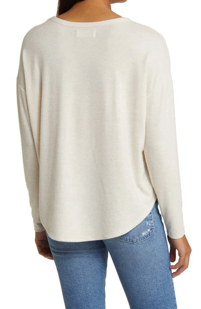 Shop Lucky Brand Dropped Shoulders Cloud Jersey Top In Straw Heather