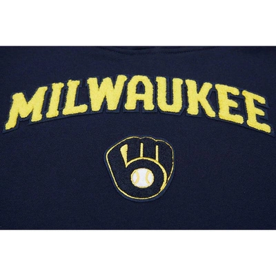 Shop Pro Standard Navy Milwaukee Brewers Classic Fleece Pullover Hoodie