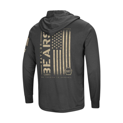Shop Colosseum Heather Black Baylor Bears Team Oht Military Appreciation Long Sleeve Hoodie T-shirt