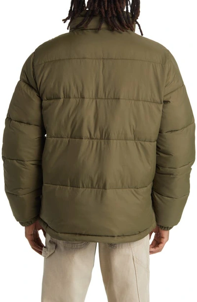 Shop Dickies Waldenburg Puffer Jacket In Military Green