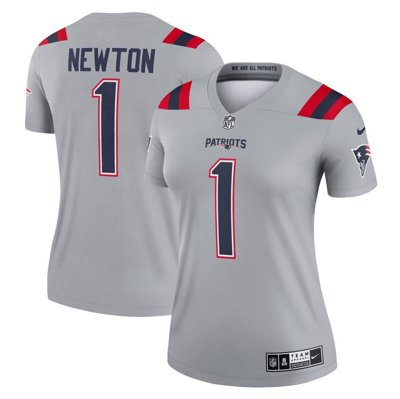 Shop Nike Cam Newton Gray New England Patriots Inverted Legend Jersey
