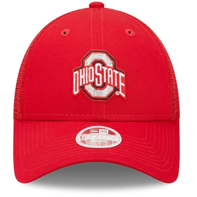 Shop New Era Red Ohio State Buckeyes 9forty Logo Spark Trucker Snapback Hat