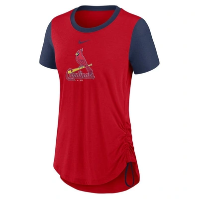 Shop Nike Red St. Louis Cardinals Hipster Swoosh Cinched Tri-blend Performance Fashion T-shirt