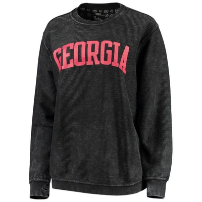 Shop Pressbox Black Georgia Bulldogs Comfy Cord Vintage Wash Basic Arch Pullover Sweatshirt