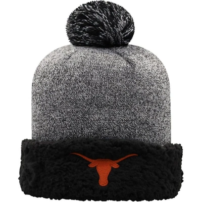 Shop Top Of The World Black Texas Longhorns Snug Cuffed Knit Hat With Pom