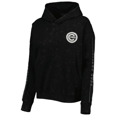 Shop The Wild Collective Black Chicago Cubs Marble Pullover Hoodie