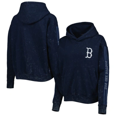 Shop The Wild Collective Navy Boston Red Sox Marble Pullover Hoodie