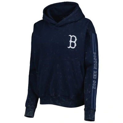 Shop The Wild Collective Navy Boston Red Sox Marble Pullover Hoodie