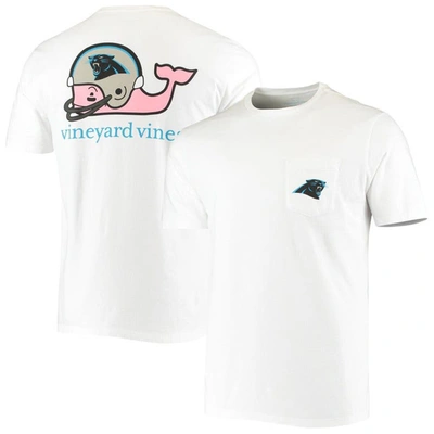 Shop Vineyard Vines White Carolina Panthers Team Whale Helmet T-shirt