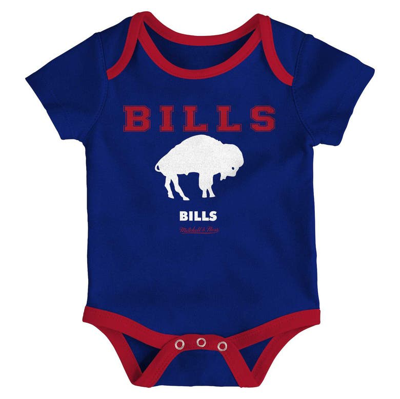 Shop Mitchell & Ness Newborn & Infant  Royal/red Buffalo Bills Throwback Bodysuit Bib & Booties Set