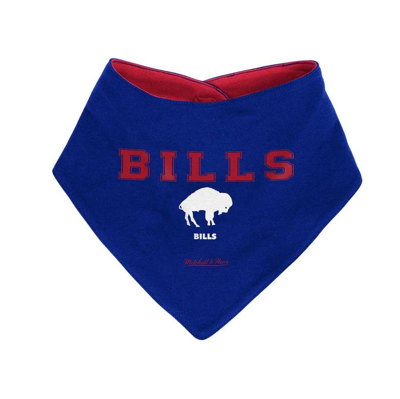 Shop Mitchell & Ness Newborn & Infant  Royal/red Buffalo Bills Throwback Bodysuit Bib & Booties Set