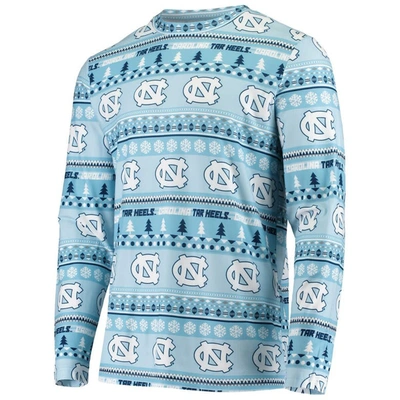 Shop Concepts Sport Carolina Blue North Carolina Tar Heels Ugly Sweater Knit Long Sleeve Top And Pant Set In Light Blue