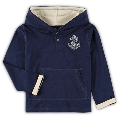Colosseum Toddler  Navy/heathered Gray Navy Midshipmen Poppies Pullover Hoodie And Sweatpants Set In Navy