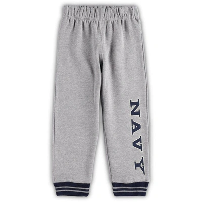 Colosseum Toddler  Navy/heathered Gray Navy Midshipmen Poppies Pullover Hoodie And Sweatpants Set In Navy