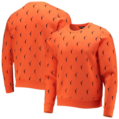 Shop The Wild Collective Orange Wnba Logowoman All Over Logo Pullover Sweatshirt