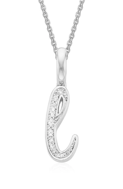 Shop Monica Vinader Alphabet Diamond Pavé Pendant Charm In Silver/ Diamond- L