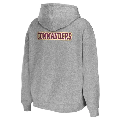 Shop Wear By Erin Andrews Heather Gray Washington Commanders Plus Size Full-zip Hoodie