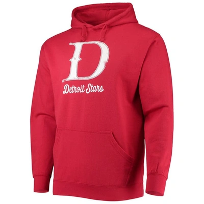 Shop Stitches Red Detroit Stars Negro League Logo Pullover Hoodie