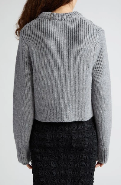 Shop Cecilie Bahnsen Jolene Oversize Merino Wool Fisherman Sweater In Grey