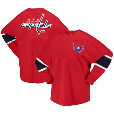 Shop Fanatics Branded Red Washington Capitals Jersey Long Sleeve T-shirt