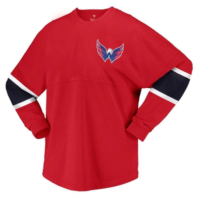 Shop Fanatics Branded Red Washington Capitals Jersey Long Sleeve T-shirt